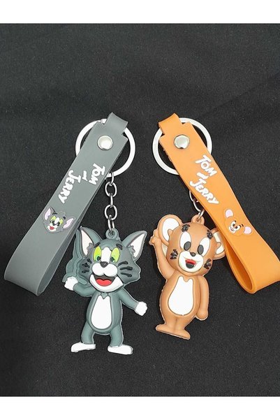 asya stil Tom and Jerry Cartoon Keychain... Cartoon Cat Mouse Set