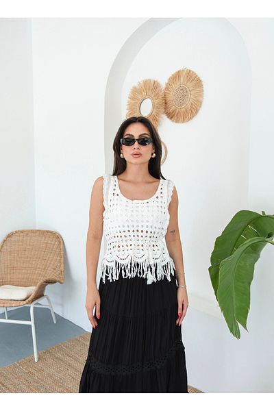 BLUE DAY'S Women's Crochet Vest 100% Cotton