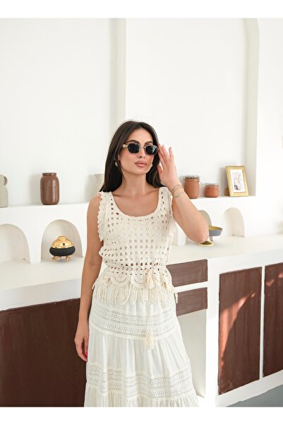 BLUE DAY'S Women's Crochet Vest 100% Cotton