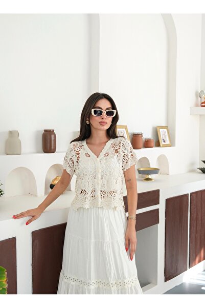 BLUE DAY'S Women's Crochet Cardigan Bohemian Style