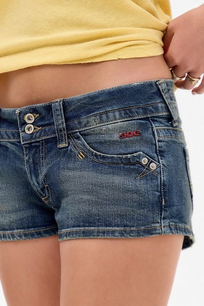 september island Klasik Kot Rengi Süper Mini Şort