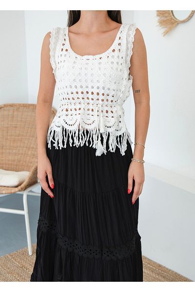 BLUE DAY'S Women's Crochet Vest 100% Cotton