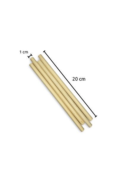 Coconut Products 4 Adet Bambu Pipet Ve 1 Adet Bambu Temizleme Fırçası