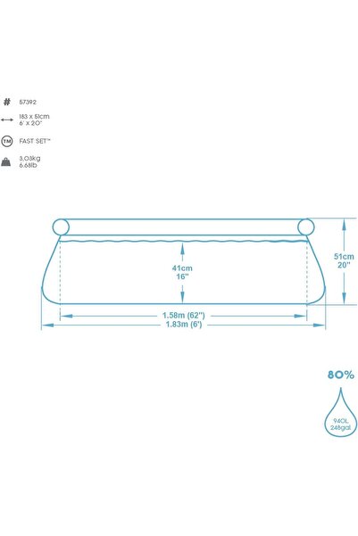 BESTWAY Şişme Havuz 183x51cm