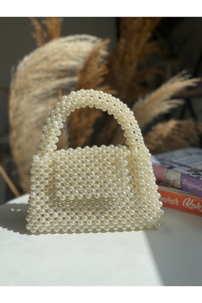 Parrio Krem İncili El Çantası