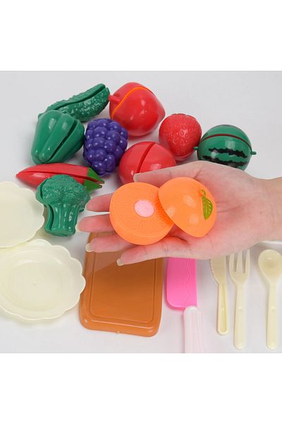 Choice مجموعة أدوات المطبخ المكونة من 19 قطعة، ألعاب محاكاة لتقطيع وتقطيع الفواكه والخضروات للأطفال