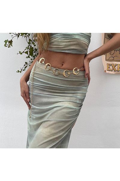 MODAM HİFA Ayyıldız Chain Belt Women's Belt Waist Belt Body Belt