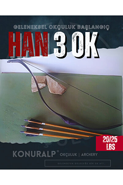 Genel Markalar Siyah Geleneksel Okçuluk Başlangıç Yayı (3 Ok + Zihgir)
