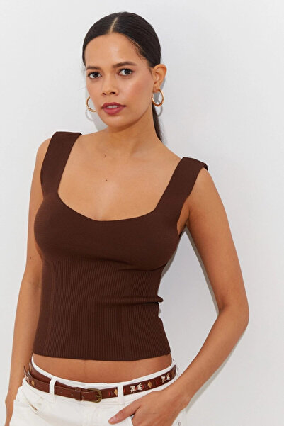 Cool & Sexy Γυναικεία Καφέ Πλεκτά Athlete YV117