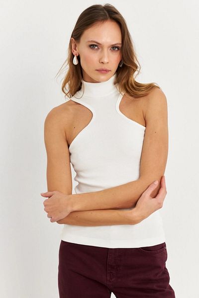 Cool & Sexy Weiße Camisole-Bluse mit Neckholder für Damen EY1454