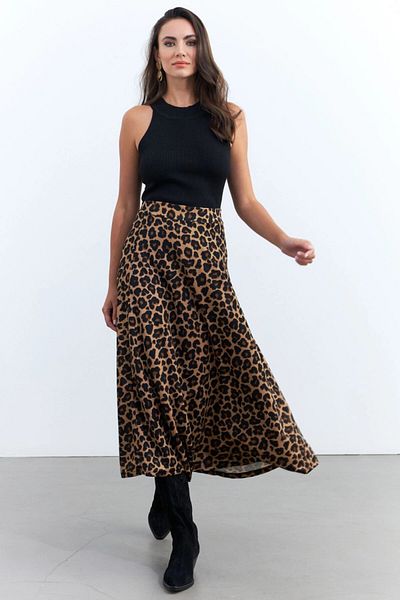 Cool & Sexy Camel-Black Women's Bell Skirt Lon3005