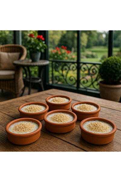 Veliday 6'lı Sütlaç Kabı 1. Kalite Toprak Güveç 6'lı Sütlaçlık - Fırıda Sütlaç