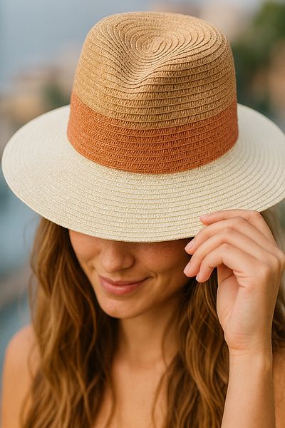 LAGRANZE Trend Knitted Textured Straw Summer Hat