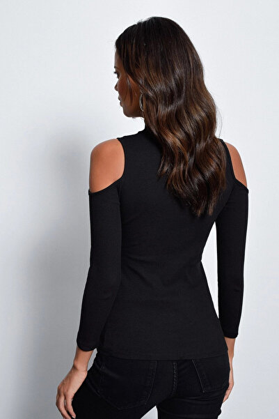 Cool & Sexy Dámská černá košilková halenka na zip Yİ1568