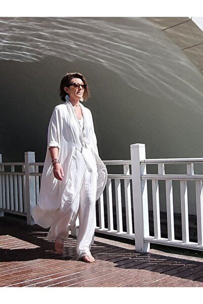 pudubutik Silk Collar Italian Tunic Beige