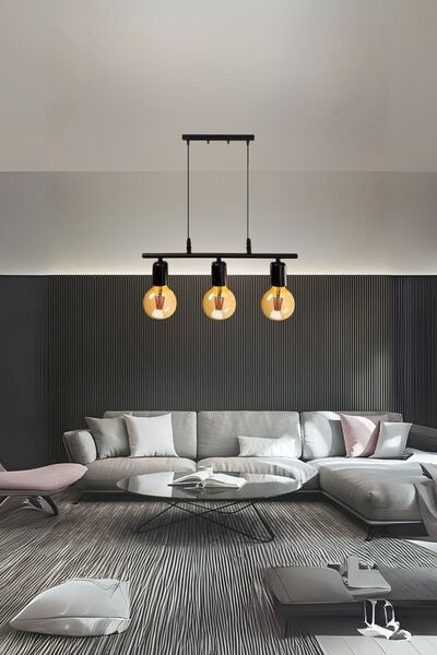Ömür Avize Roma Modern Design Non-Glass Triple Row Chandelier