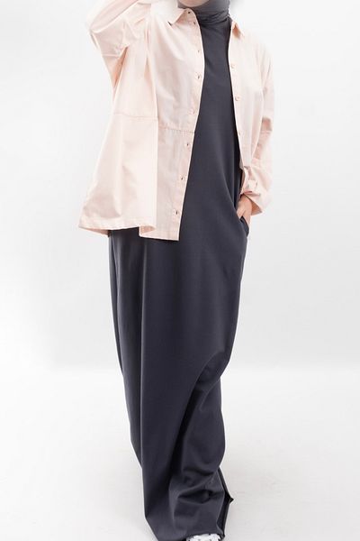 Vauva Oversize Long 100% Cotton Short Sleeve Casual Dress V00888