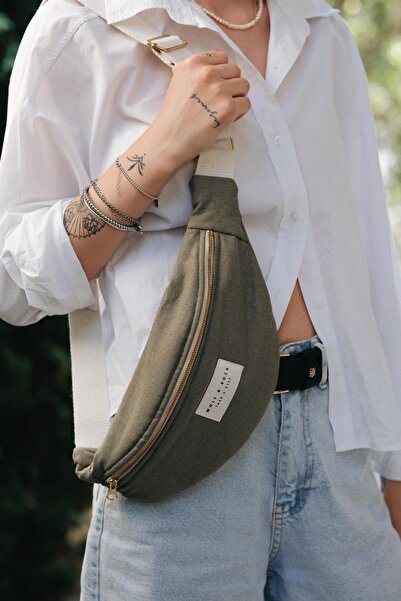 WOLF & ROCK Сумка на пояс і через плече з лляної тканини Wolf&Rock Gold Detai...