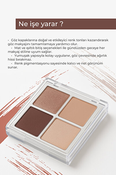 Dermavise Eye Shadow Palette Göz Farı Paleti 4 Renk