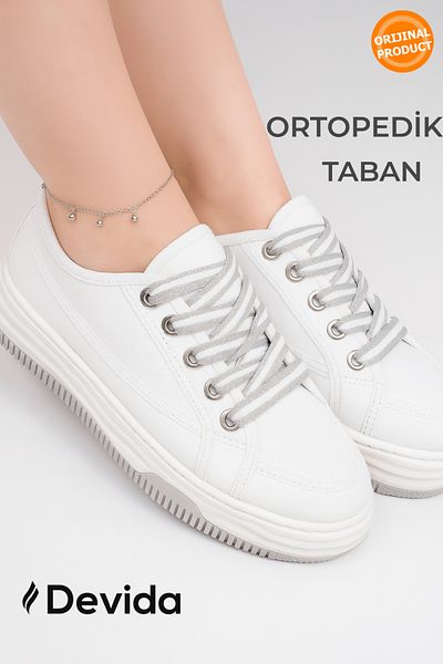 Devida Women's White Sports Shoes Daily Comfortable Air Sole Sneaker N150 Air Lena