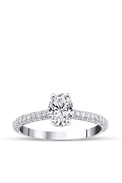 CARATS LAB GROWN DIAMOND Carats Pırlanta 0.90 Karat Oval / Yuvarlak Kesim E R...