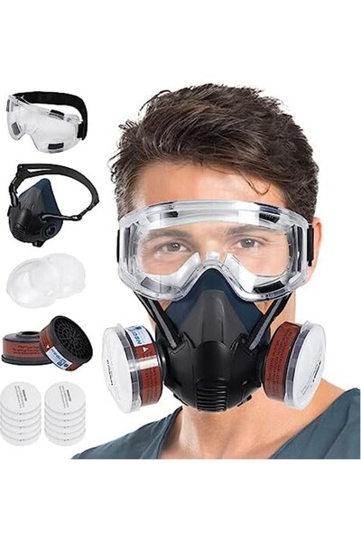 SYM SARAÇ GAZ MASKESİ YARIM YÜZ FİLİTRELİ (SET) 3M BAYONET GİŞLERİNE UYUMLU
