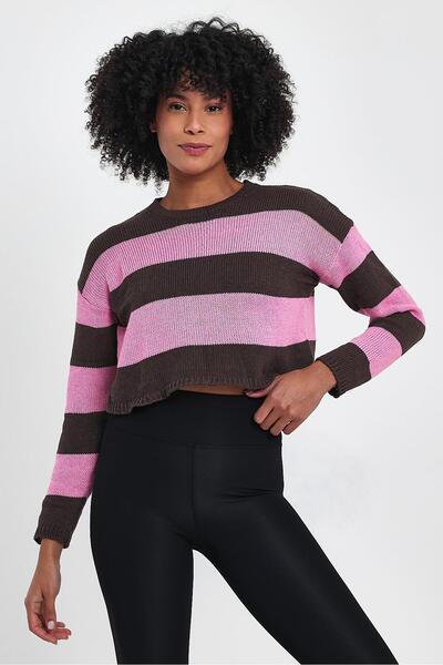 ALEXANDERGARDI ÇİZGİLİ CROP KAZAK (A92259-S)