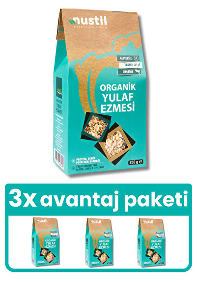 NUSTİL Nustil Organik Glutensiz Yulaf Ezmesi 250 G X 3