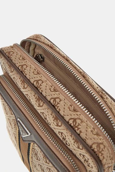 Guess Milano Top Zip Xbdy W Frt Pckt Men's Beige/Brown Shoulder Bag Hmmistp5160-Bbo
