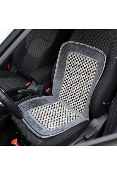 Carpoint Deluxe Seat Cover with Wooden Beads and Velour