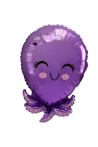partidolu Smiling Sea Realm Octopus Octopus Shaped Foil Balloon 68 Cm Purple Color 1 Piece Haw