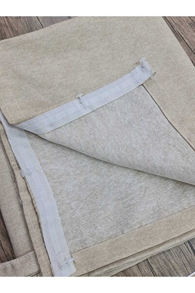 DEVRİM OLİVYA TEKSTİL Lüks 1.Sınıf Kornişli Bej Balkon Perdesi En X Yükseklik Ölçülerle