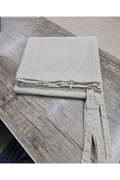 DEVRİM OLİVYA TEKSTİL Luxury 1St Class Beige Balcony Curtain with Cornice with Width X Height Dimensions