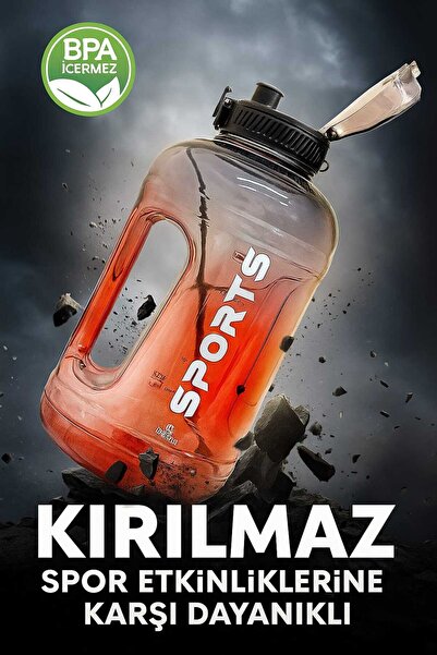 Sweet Ela Sporcu Su Matarası Su Matarası Bpa Free 2.2L Suluk Gym Matara (Kırı...