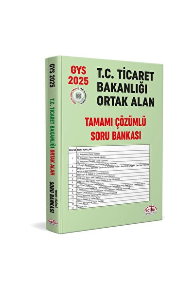Editör Yayınevi Editör 2025 Gys Ticaret Bakanlığı Tüm Kadrolar Için Ortak Ala...