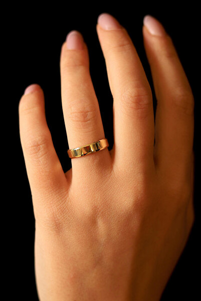 GÜLENLER ALTIN 14 Ayar Altın 4 mm Kibrit Çöpü Alyans