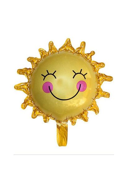partidolu Smiling Smiling Face Sun Sun Shaped Foil Balloon 66x66 Cm Yellow Color 1 Piece Haw