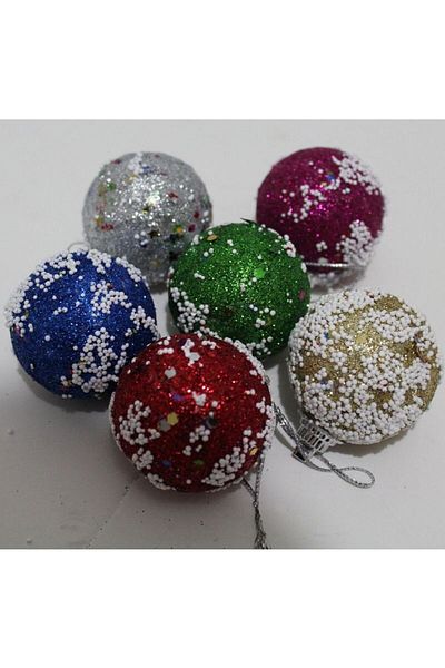 partidolu Mixt Cici Ball Ornament Spumă 6 Bucăți 4 Cm