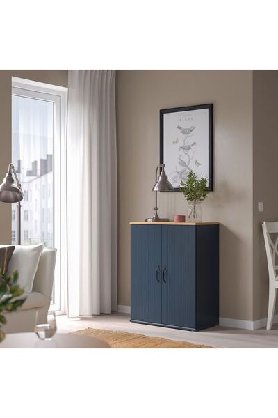 IKEA kapaklı dolap, mavi-siyah, 70x90 cm
