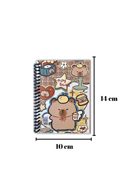 Ceylan Kırtasiye Capybara A6 Notepad Homework Notebook 10 cm X 14 cm Capybara (Set of 2)