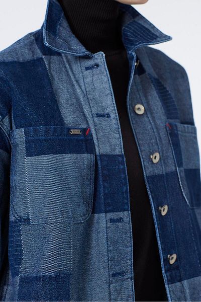 Zühre Jachetă cu model din denim gri - Detaliu buzunar, C-0096