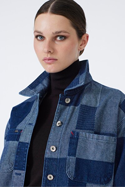 Zühre Jachetă cu model din denim gri - Detaliu buzunar, C-0096