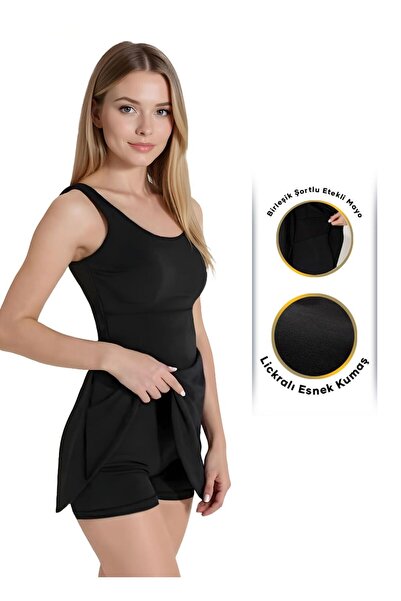 REY-VİA Birleşik Şortlu Göğüs Pedli Elbise Mayo