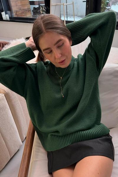 Madmext MG1972 Πράσινο Πλεκτό Πουλόβερ - Crew Neck