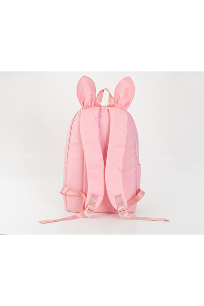 Generic Kids Rabbit Ear Pattern Backpack 17.7 Inches Pink/Yellow/White