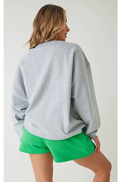 CLAYES Γκρι φούτερ Louisiana Oversize - Βαμβακερό εμπριμέ