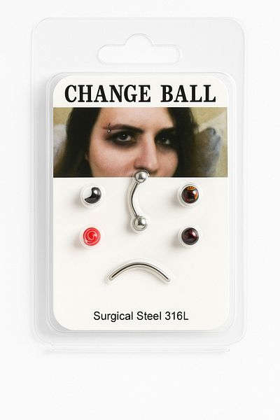 Bittox 6 Pieces Surgical Steel Eyebrow Piercing Set with Colorful Replacement Balls