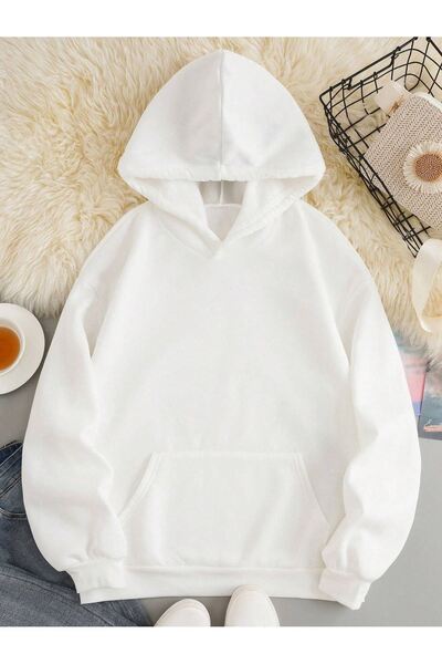 CLAYES Hanorac Of Coffee Lips - Hanorac de iarnă supradimensionat cu imprimeu alb