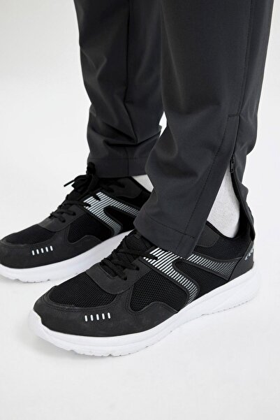 DeFacto DeFactoFit Sporcu Dokuma Pantolon Slim Fit Dar Kesim Çift Cepli Fermuarlı Paça C9262AX24AU