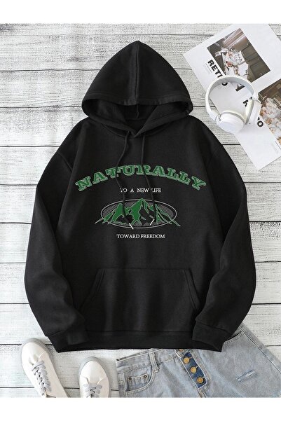 CLAYES Hanorac Naturally Mountain - Hanorac cu capota supradimensionat cu imp...